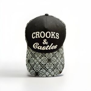 Crooks & Castles Black Snapback Paisley Mens OS